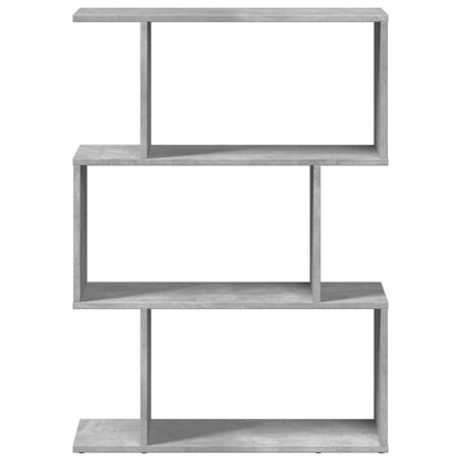 vidaXL Étagère de séparation de pièce 3 compartiments gris béton 70x24x97 cm