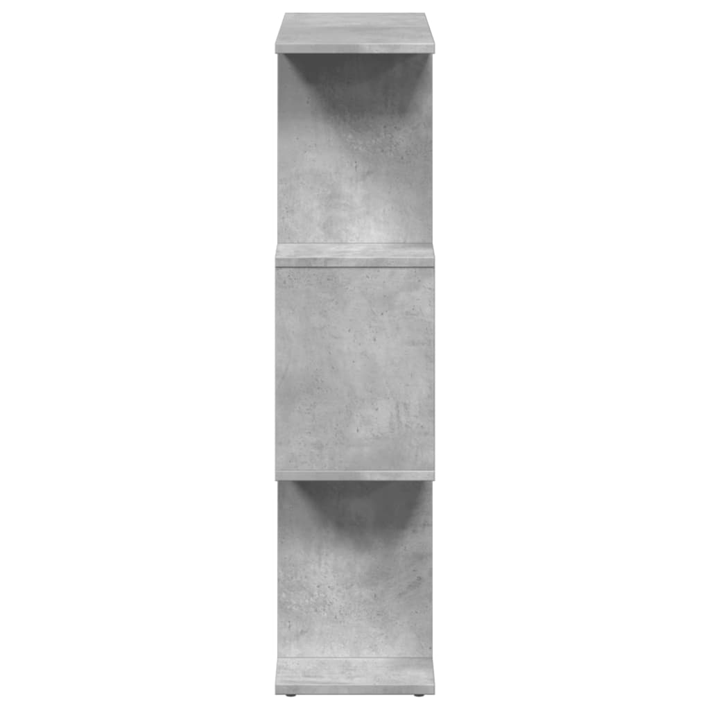 vidaXL Étagère de séparation de pièce 3 compartiments gris béton 70x24x97 cm