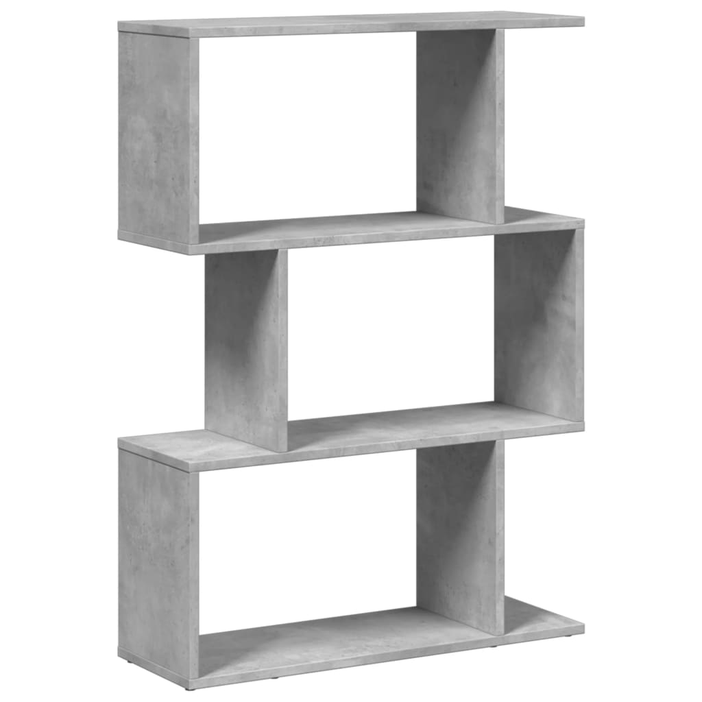 vidaXL Étagère de séparation de pièce 3 compartiments gris béton 70x24x97 cm