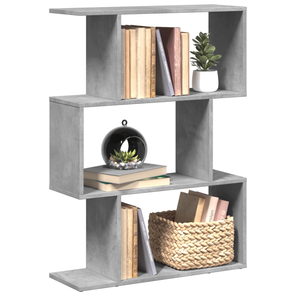 vidaXL Étagère de séparation de pièce 3 compartiments gris béton 70x24x97 cm