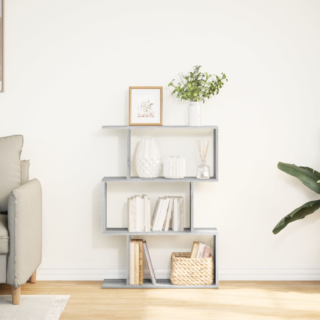 vidaXL Bibliothèque-Séparateur de Pièce 3 Compartiments Gris Sonoma 70x24x97 cm
