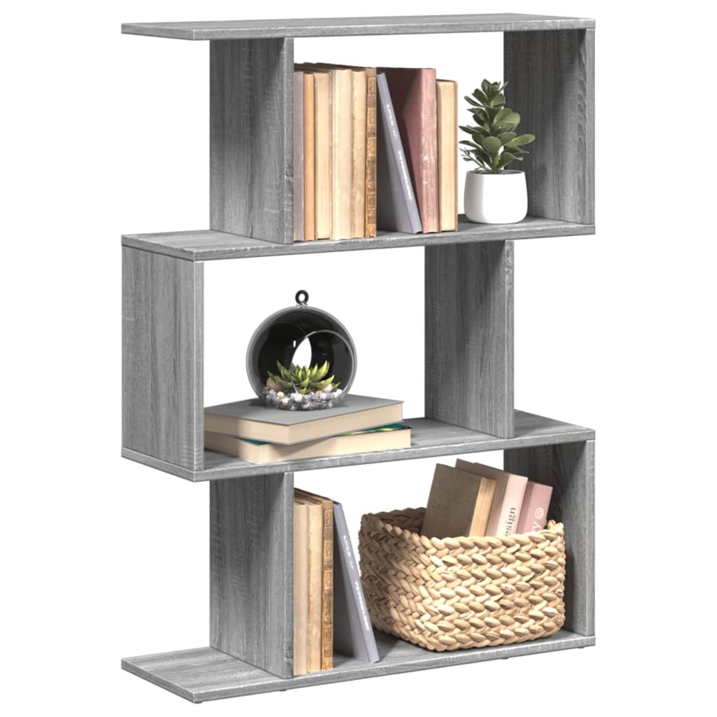 vidaXL Bibliothèque-Séparateur de Pièce 3 Compartiments Gris Sonoma 70x24x97 cm