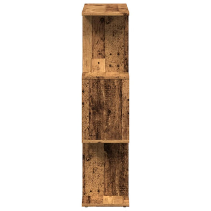 vidaXL Raumteiler-Bücherregal 3 Fächer Altholz-Optik 70x24x97 cm