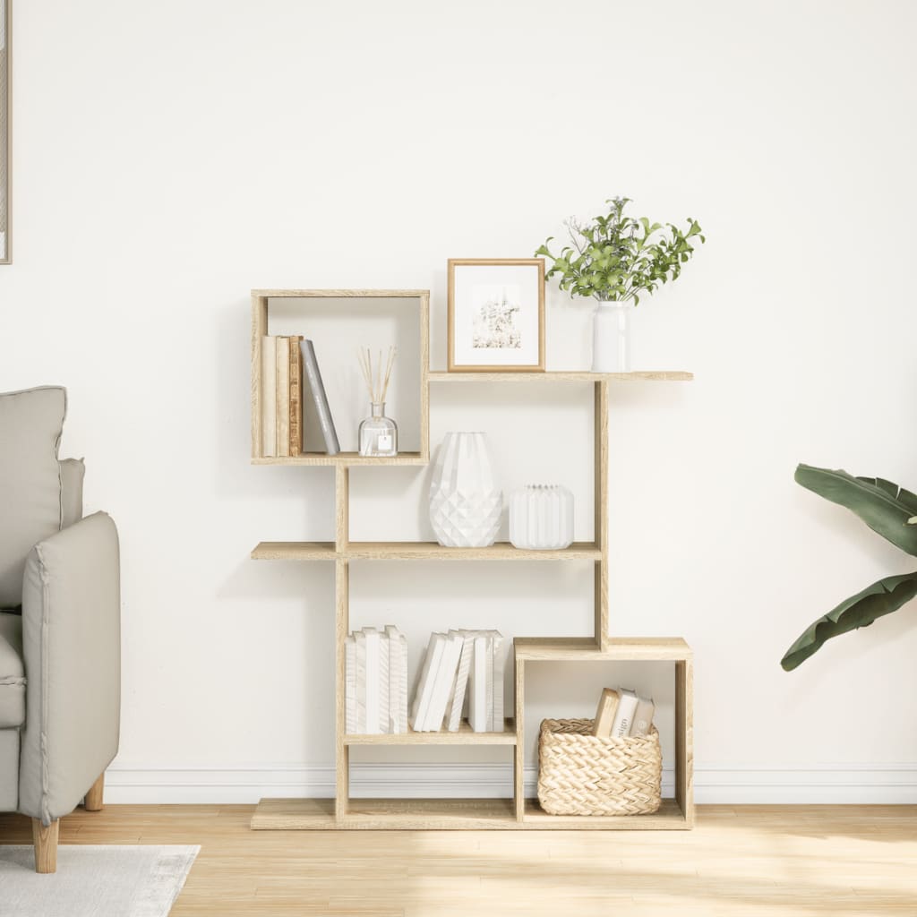 vidaXL Raumteiler-Bücherregal Sonoma-Eiche 92x29x112 cm Holzwerkstoff