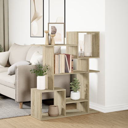 vidaXL Raumteiler-Bücherregal Sonoma-Eiche 92x29x112 cm Holzwerkstoff