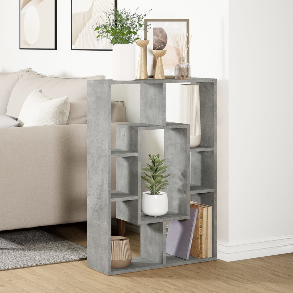 vidaXL Bibliothèque gris béton 63x20x90 cm Bois d'ingénierie