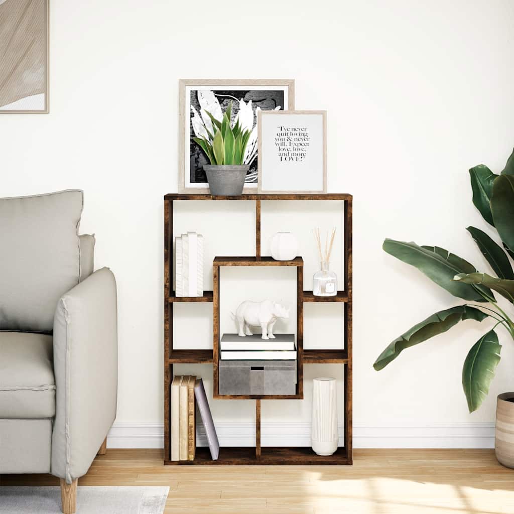 vidaXL Bücherregal Räuchereiche 63x20x90 cm Holzwerkstoff