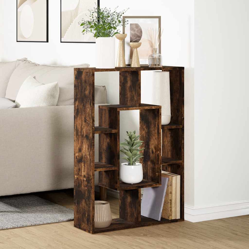 vidaXL Bücherregal Räuchereiche 63x20x90 cm Holzwerkstoff
