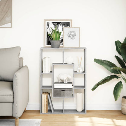 vidaXL Bücherregal Grau Sonoma 63x20x90 cm Holzwerkstoff