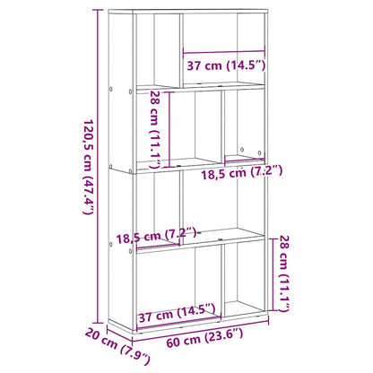 Bücherregal Braun Eichen-Optik 60x20x120,5 cm Holzwerkstoff