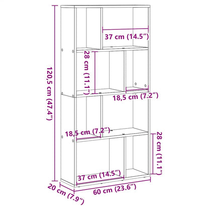 vidaXL Bücherregal Artisan-Eiche 60x20x120,5 cm Holzwerkstoff