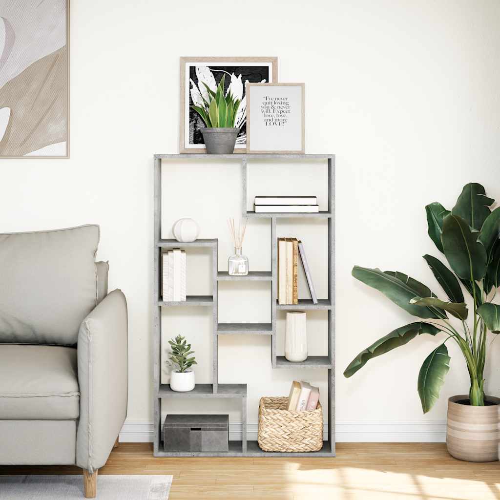 vidaXL Bibliothèque gris béton 72x20x120,5 cm bois d'ingénierie