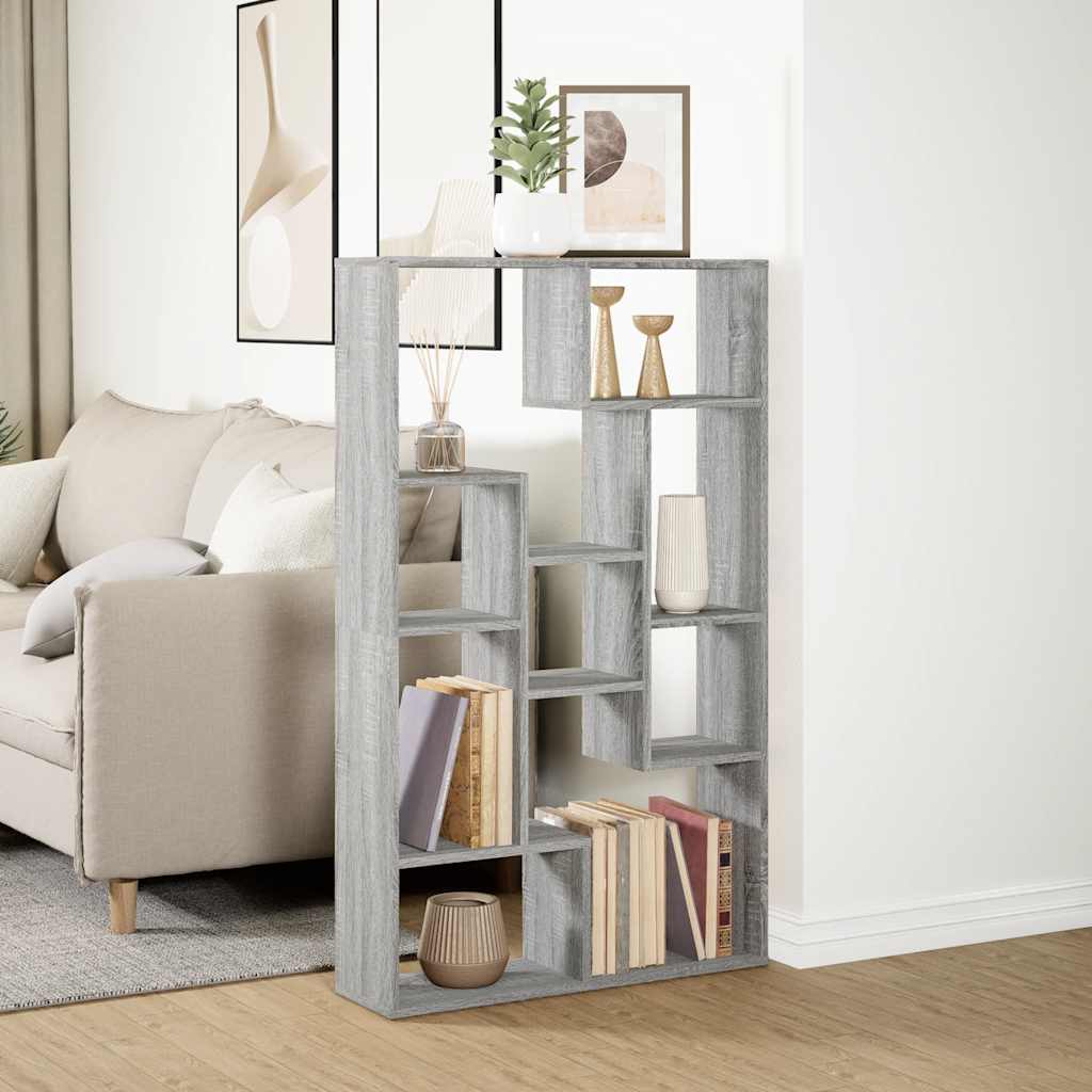 vidaXL Bücherregal Grau Sonoma 72x20x120,5 cm Holzwerkstoff
