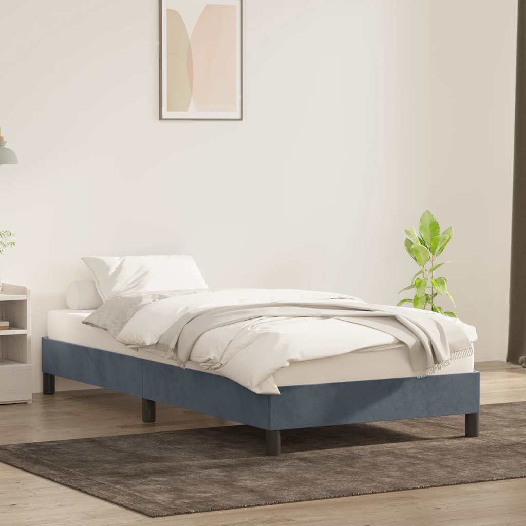 vidaXL Bettgestell ohne Matratze Dunkelgrau 90x210 cm Samt