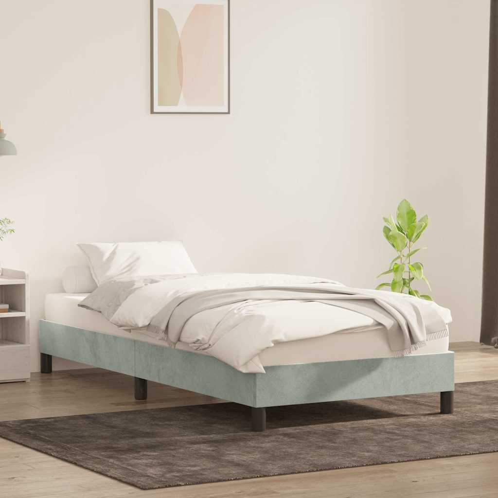 vidaXL Bettgestell ohne Matratze Hellgrau 100x210 cm Samt