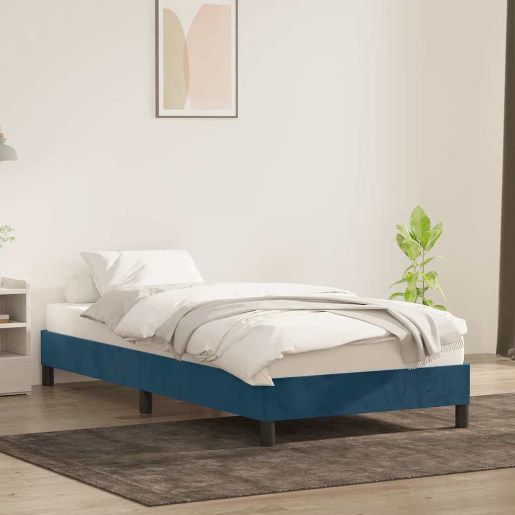 vidaXL Bettgestell ohne Matratze Dunkelblau 100x210 cm Samt