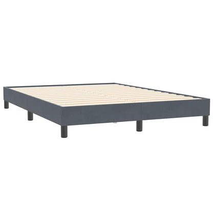 vidaXL Bettgestell ohne Matratze Dunkelgrau 140x210 cm Samt
