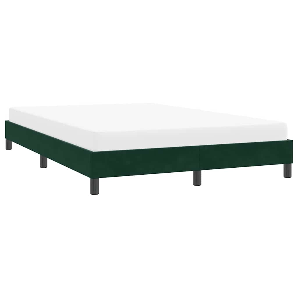 vidaXL Bettgestell ohne Matratze Dunkelgrün 140x210 cm Samt