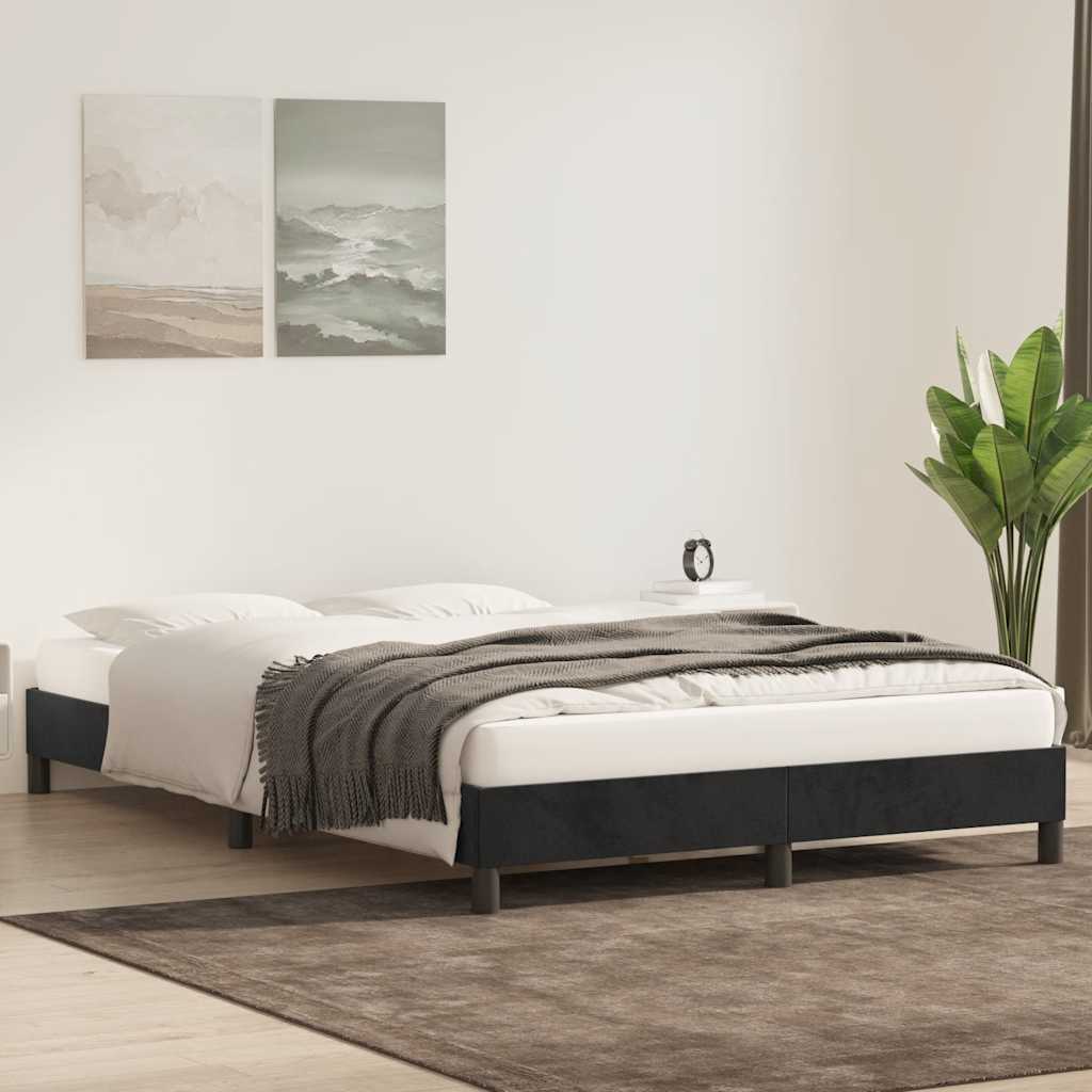 vidaXL Bettgestell ohne Matratze Schwarz 160x210 cm Samt