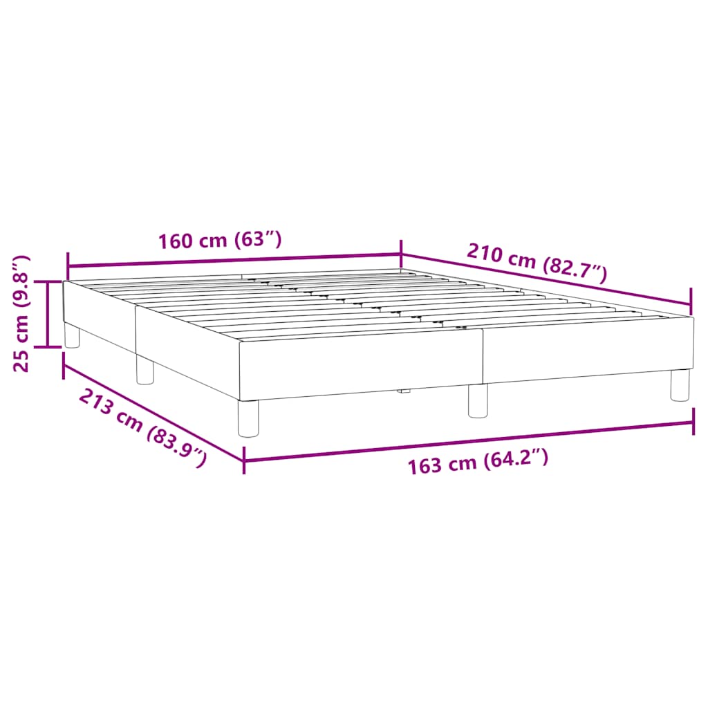 vidaXL Bettgestell ohne Matratze Schwarz 160x210 cm Samt
