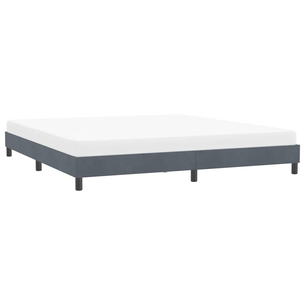 vidaXL Bettgestell ohne Matratze Dunkelgrau 180x210 cm Samt