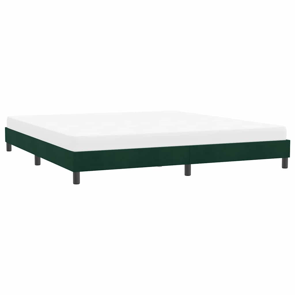 vidaXL Bettgestell ohne Matratze Dunkelgrün 180x210 cm Samt