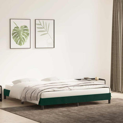 vidaXL Cadre de lit sans matelas vert foncé 200x210 cm Velours