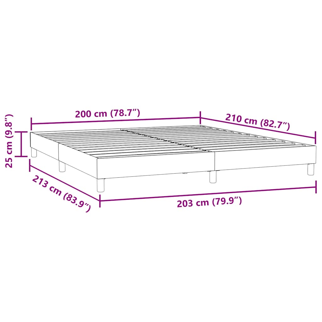 vidaXL Cadre de lit sans matelas vert foncé 200x210 cm Velours