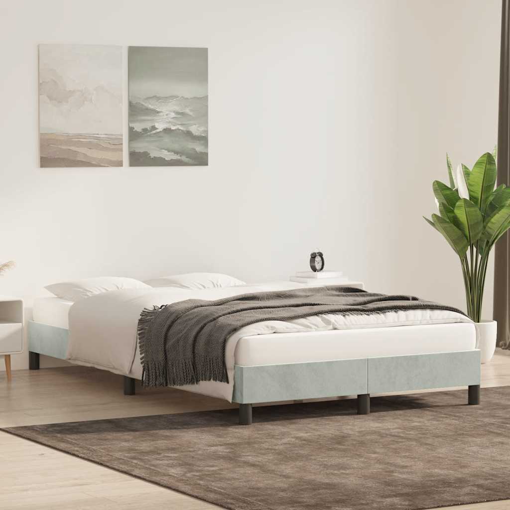 vidaXL Bettgestell ohne Matratze Hellgrau 80x220 cm Samt