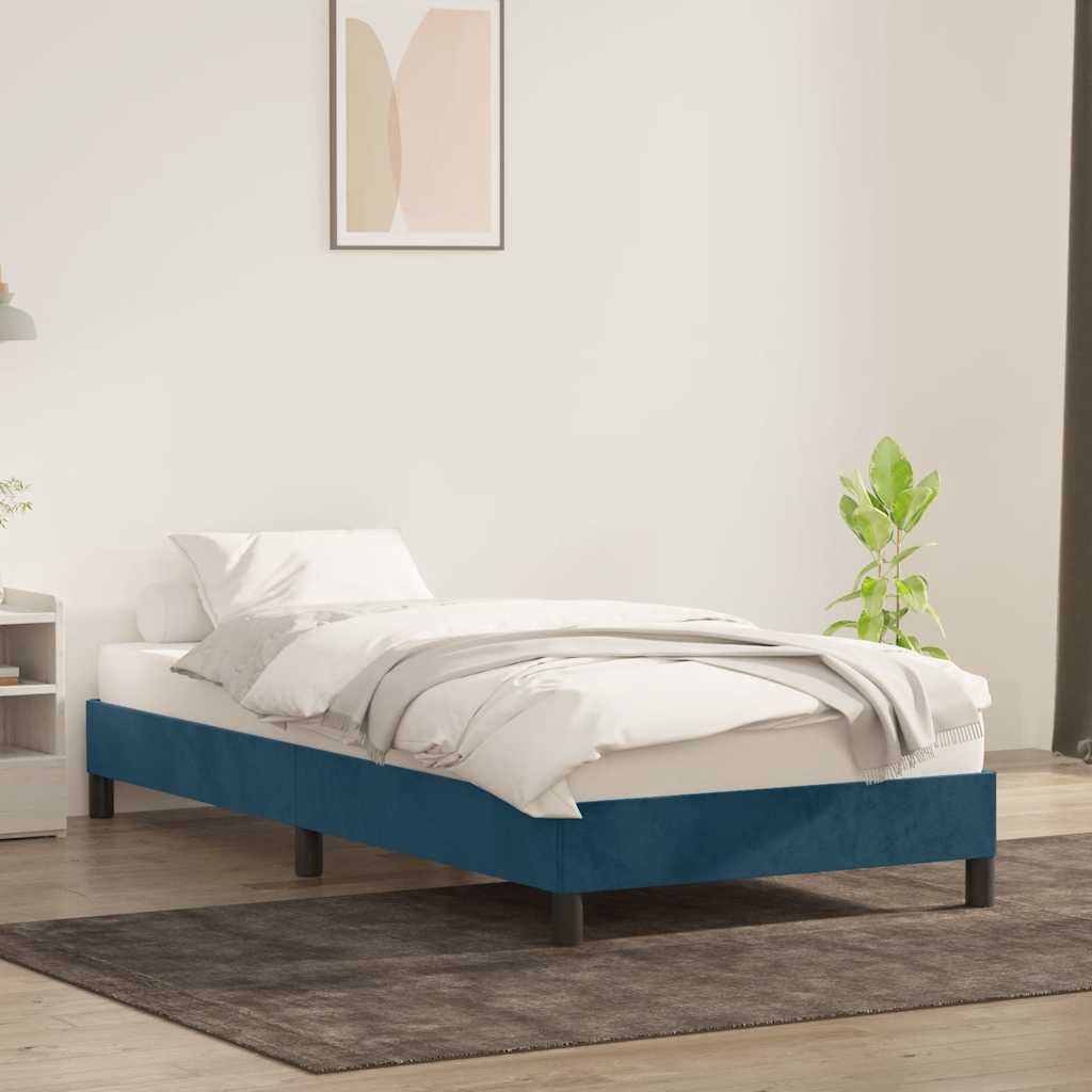 vidaXL Cadre de lit sans matelas Velours Bleu foncé 80x220 cm