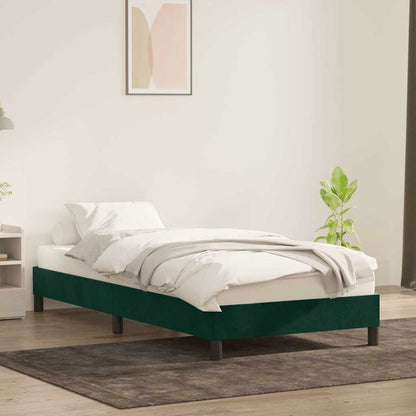 vidaXL Bettgestell ohne Matratze Dunkelgrün 90x220 cm Samt