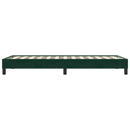 vidaXL Bettgestell ohne Matratze Dunkelgrün 90x220 cm Samt