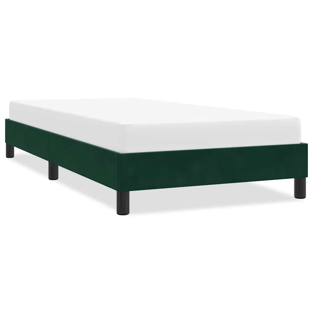 vidaXL Bettgestell ohne Matratze Dunkelgrün 90x220 cm Samt