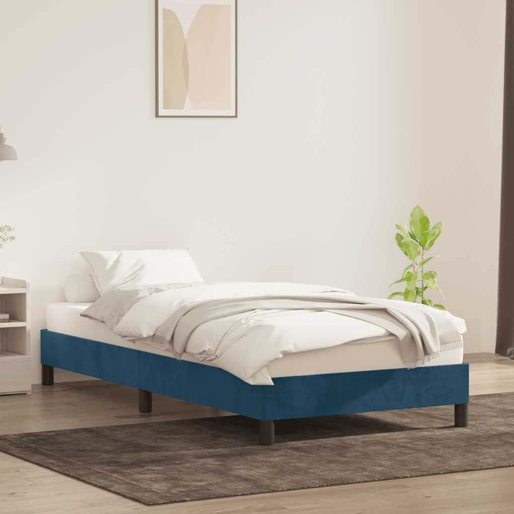 vidaXL Bettgestell ohne Matratze Dunkelblau 90x220 cm Samt