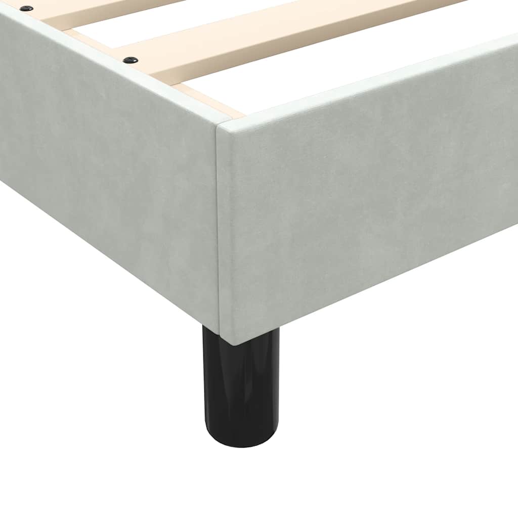 vidaXL Bettgestell ohne Matratze Hellgrau 100x220 cm Samt