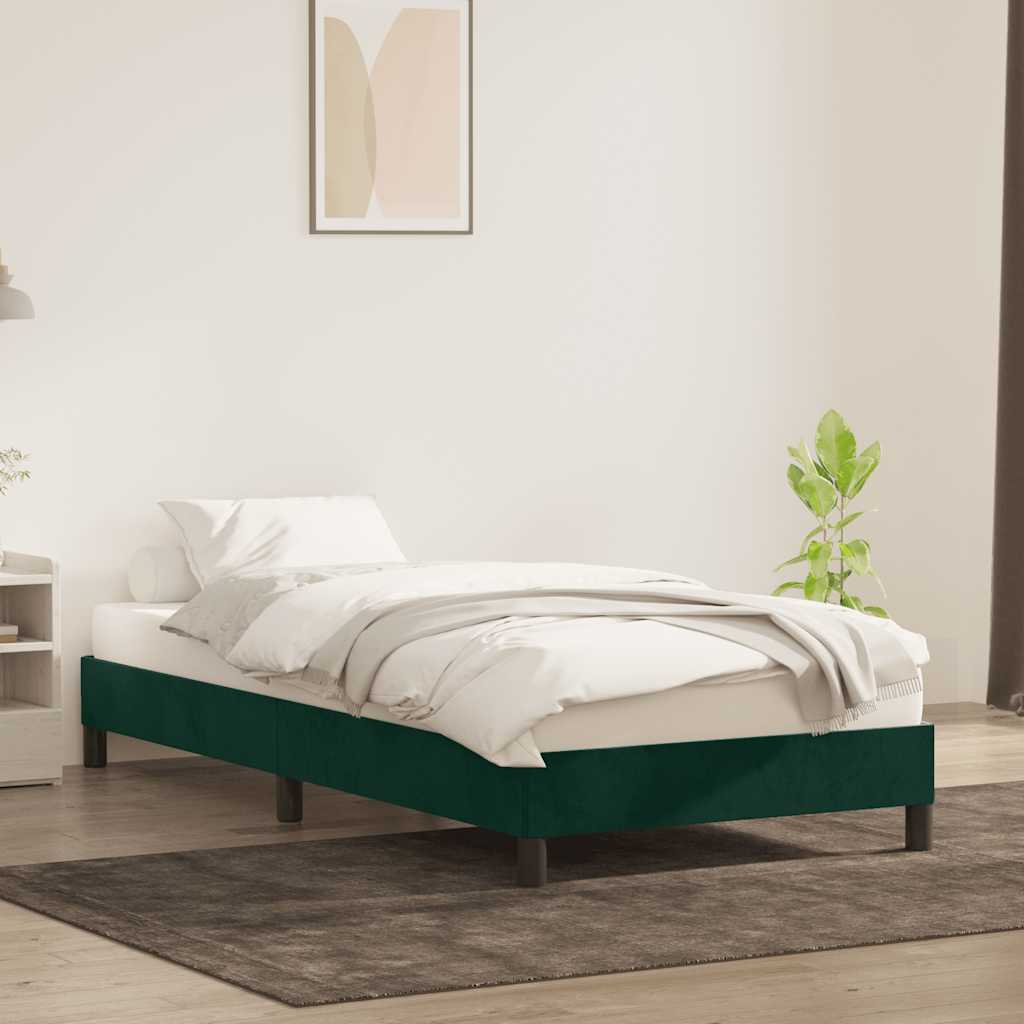 vidaXL Bettgestell ohne Matratze Dunkelgrün 100x220 cm Samt