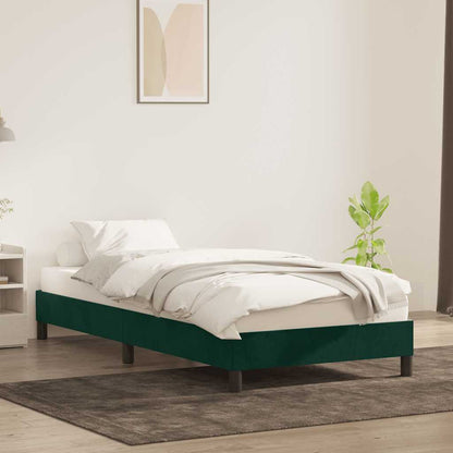 vidaXL Bettgestell ohne Matratze Dunkelgrün 100x220 cm Samt