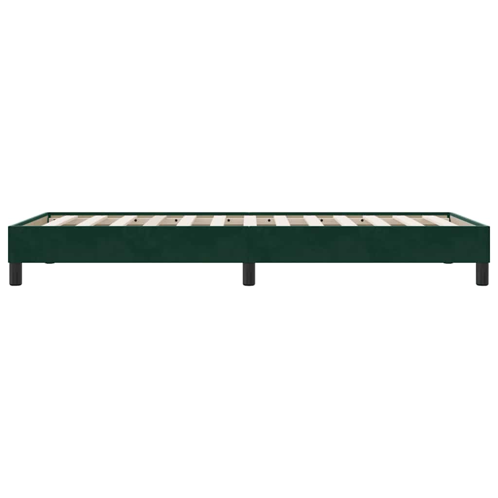 vidaXL Bettgestell ohne Matratze Dunkelgrün 100x220 cm Samt