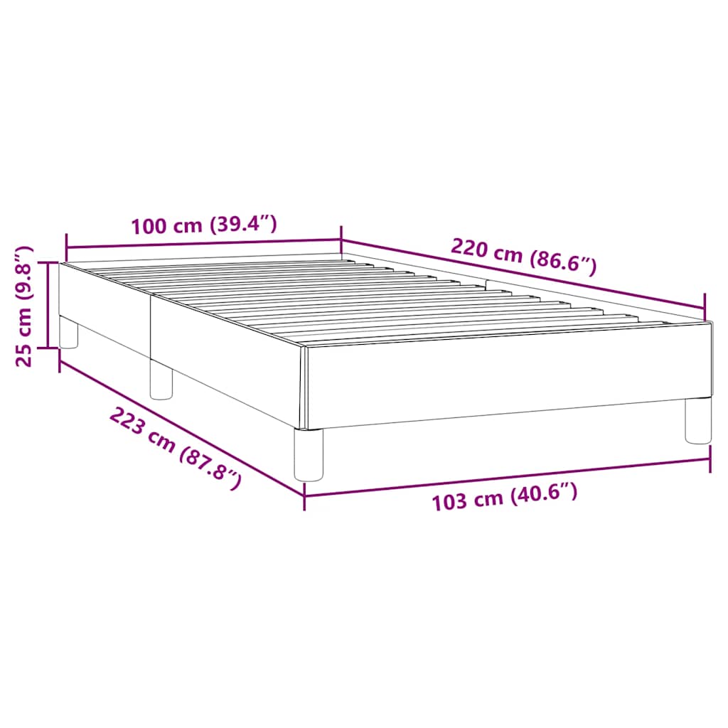 vidaXL Bettgestell ohne Matratze Dunkelgrün 100x220 cm Samt