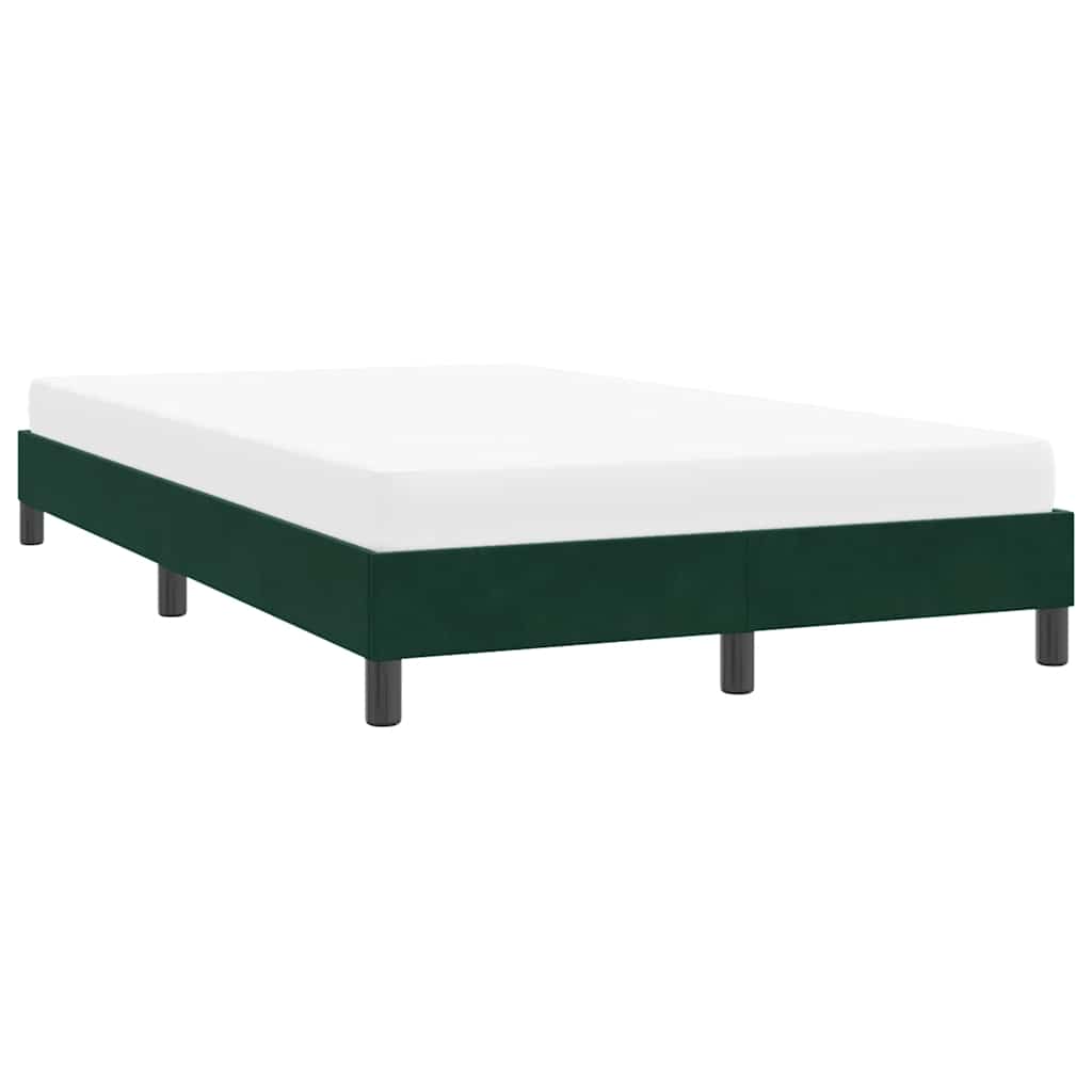 vidaXL Bettgestell ohne Matratze Dunkelgrün 120x220 cm Samt