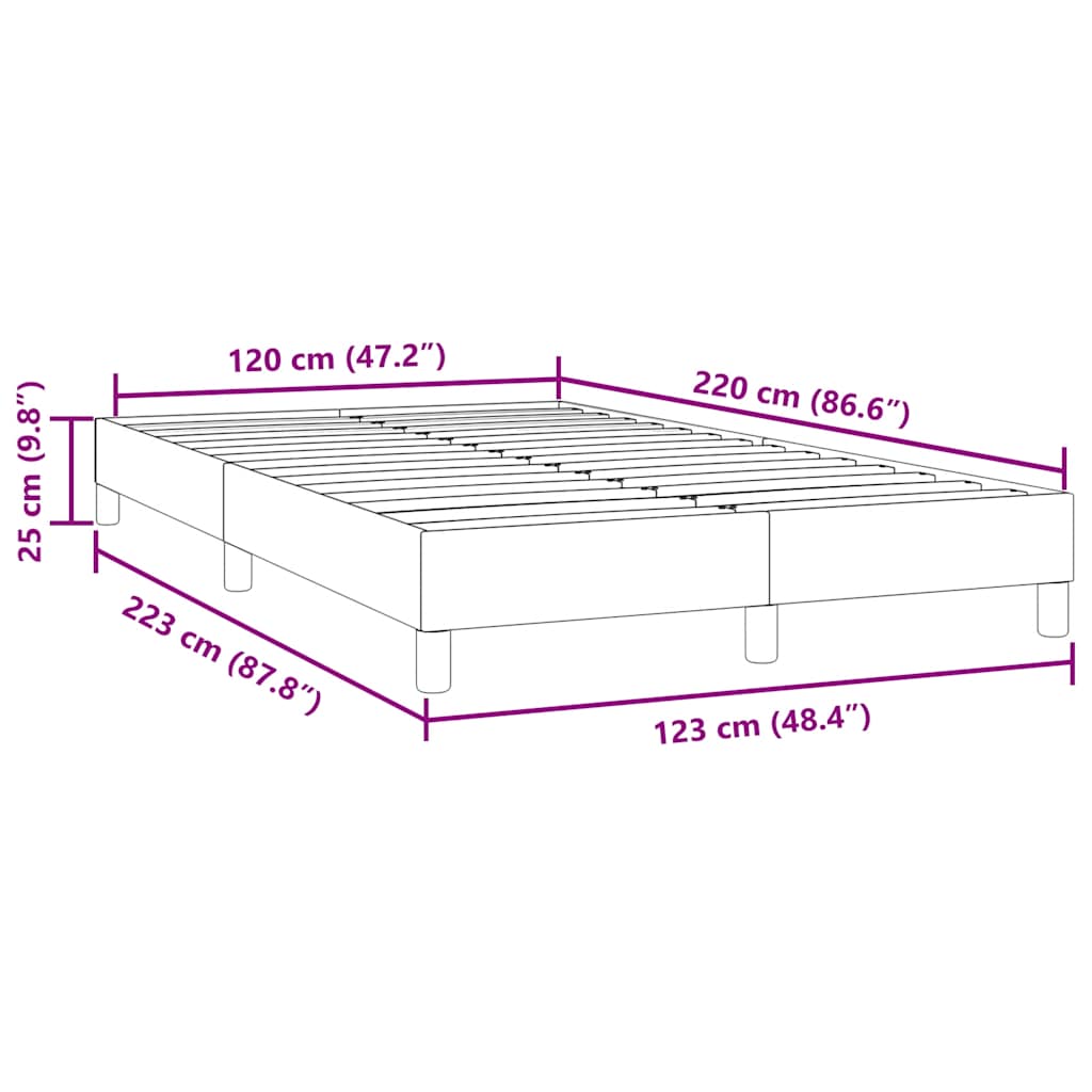 vidaXL Bettgestell ohne Matratze Dunkelblau 120x220 cm Samt