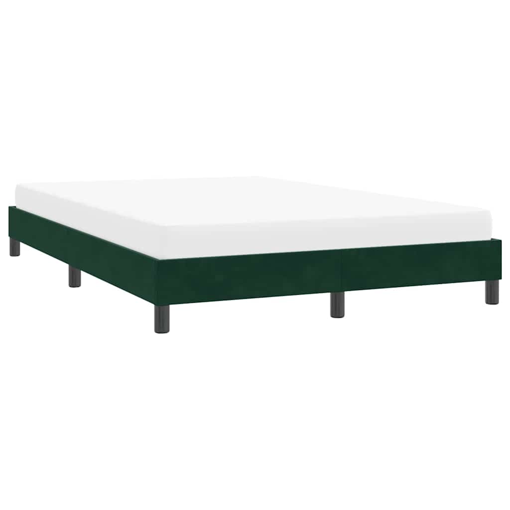 vidaXL Bettgestell ohne Matratze Dunkelgrün 140x220 cm Samt