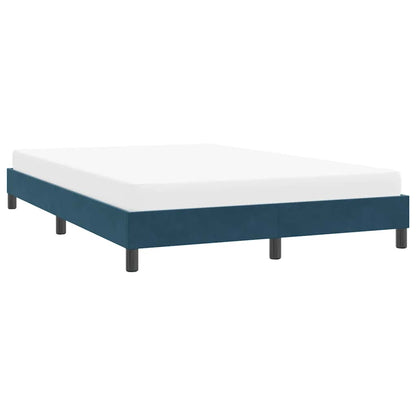 vidaXL Cadre de lit sans matelas Bleu foncé 140x220 cm Velours