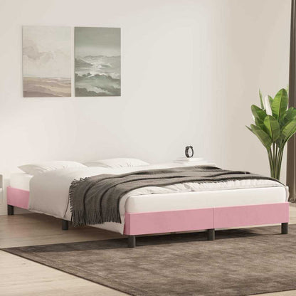 vidaXL Bettgestell ohne Matratze Rosa 140x220 cm Samt