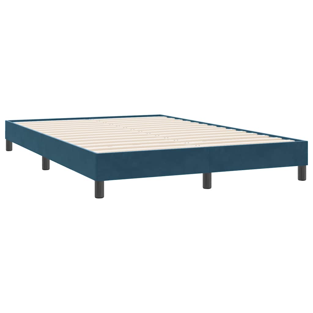 vidaXL Cadre de lit sans matelas Bleu foncé 160x220 cm Velours