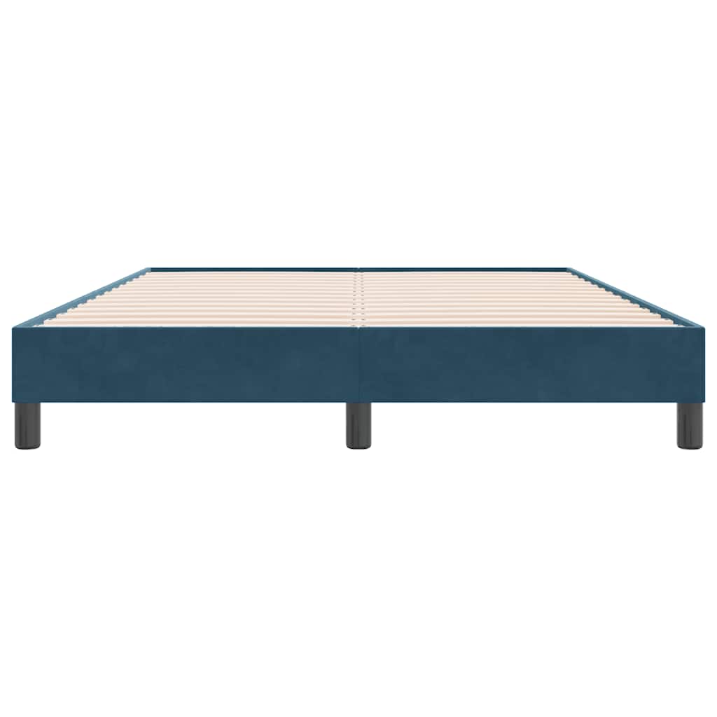 vidaXL Cadre de lit sans matelas Bleu foncé 160x220 cm Velours