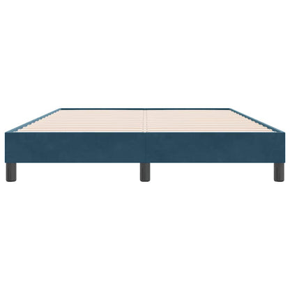 vidaXL Cadre de lit sans matelas Bleu foncé 160x220 cm Velours