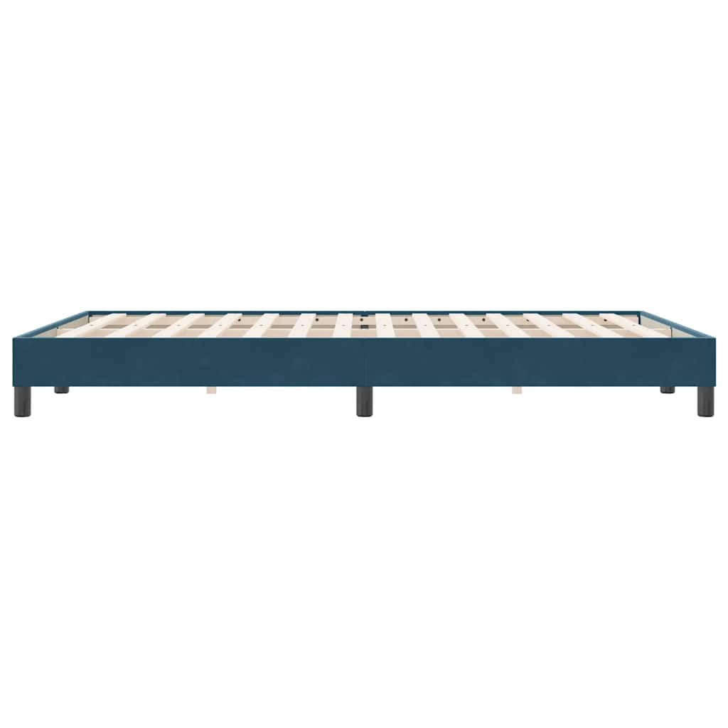 vidaXL Cadre de lit sans matelas Bleu foncé 160x220 cm Velours