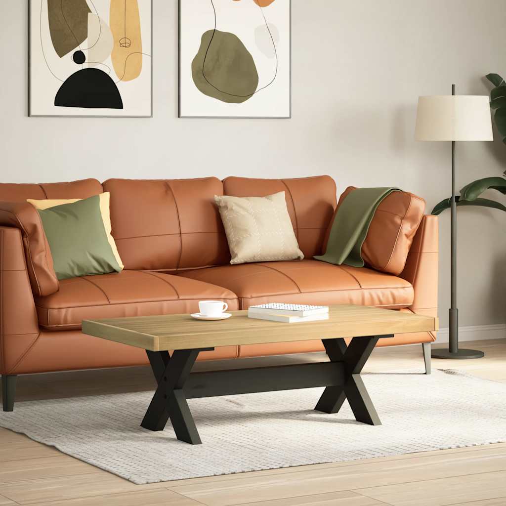 vidaXL Couchtisch NOAIN X-förmige Beine 120x60x40 cm Massivholz Kiefer