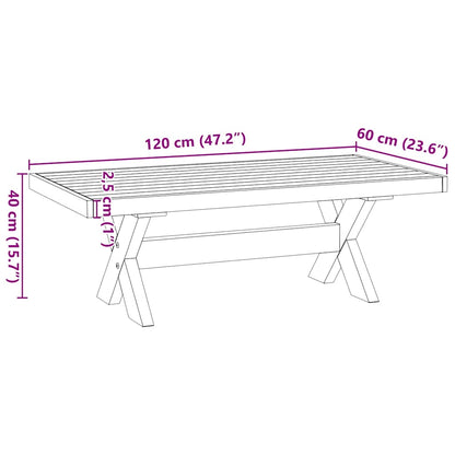 vidaXL Couchtisch NOAIN X-förmige Beine 120x60x40 cm Massivholz Kiefer